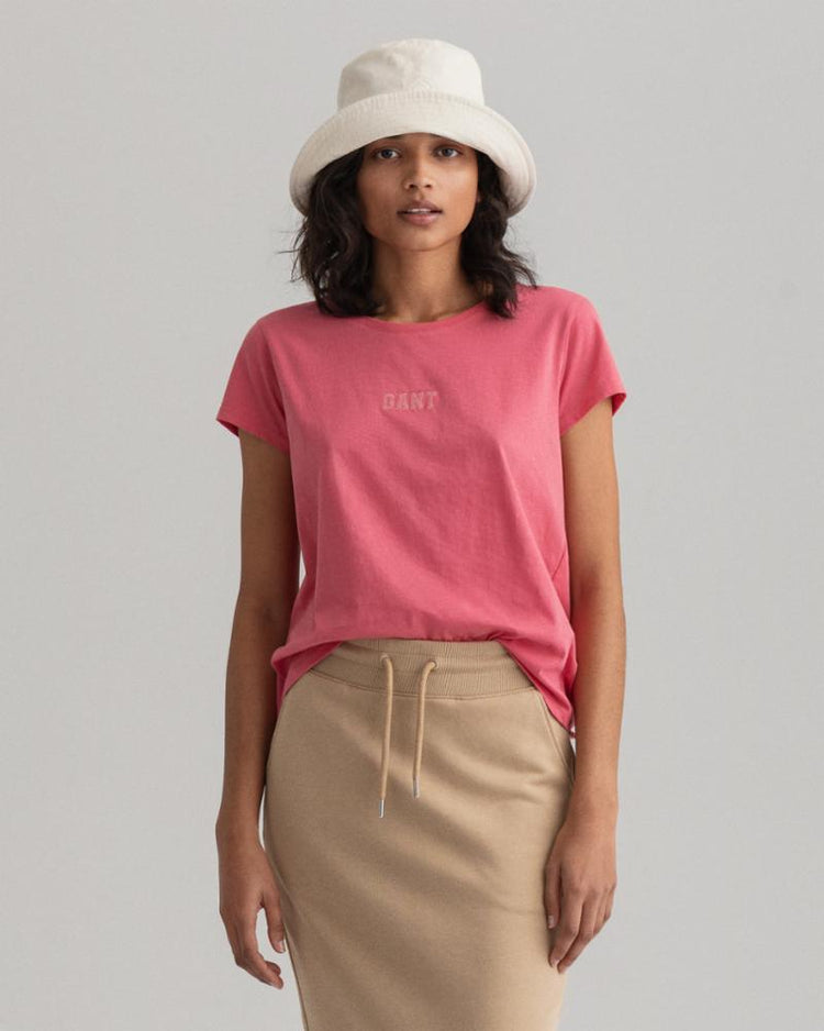 Gant Apparel Womens GANT LOGO SS T-SHIRT 665/RAPTURE ROSE