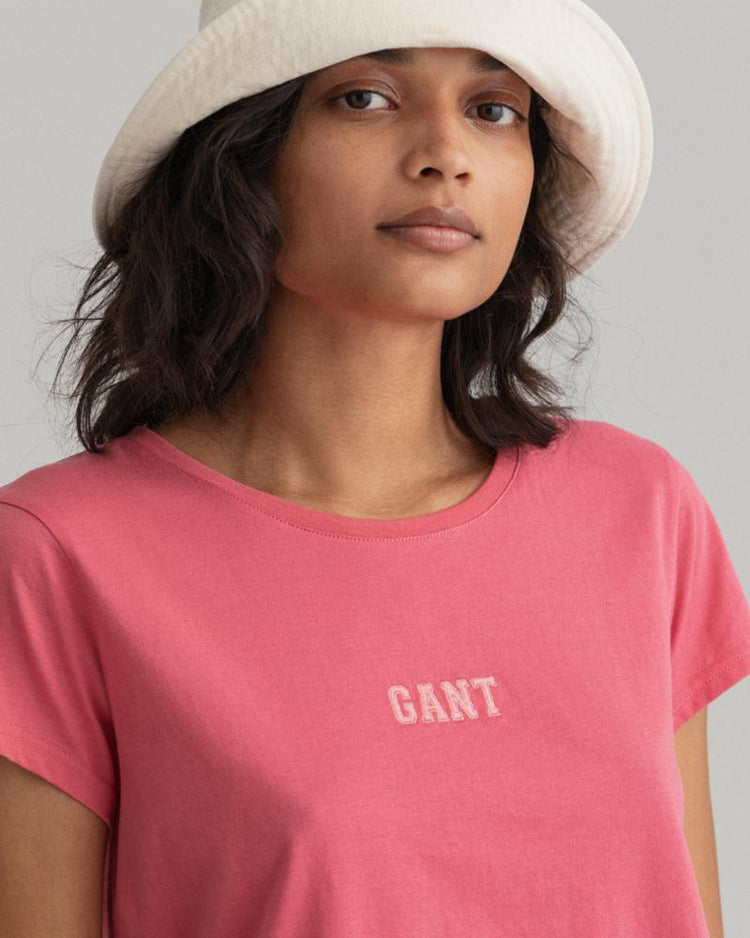 Gant Apparel Womens GANT LOGO SS T-SHIRT 665/RAPTURE ROSE