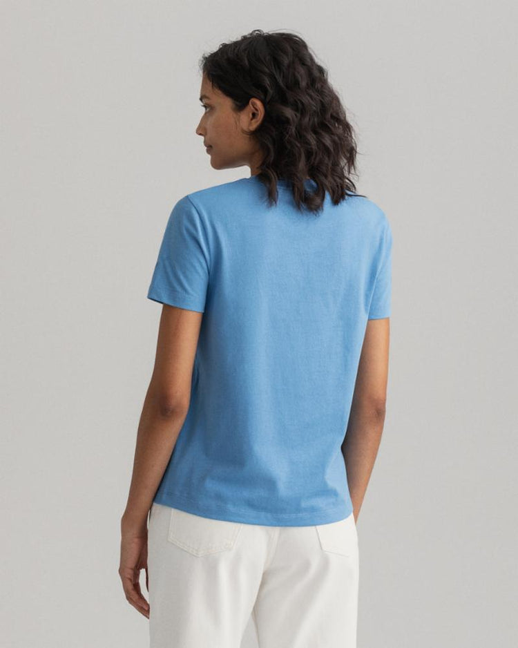 Gant Apparel Womens MD. GANT SS T-SHIRT 469/SILVER LAKE BLUE