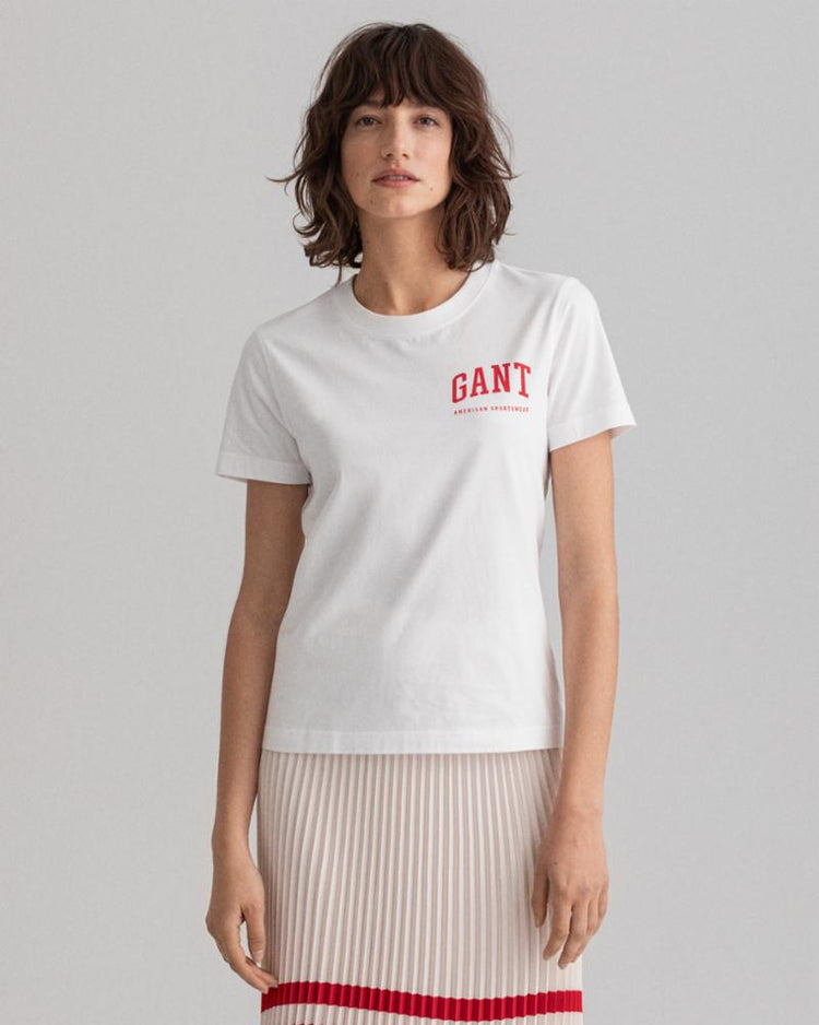 Gant Apparel Womens RETRO SHIELD T-SHIRT 110/WHITE