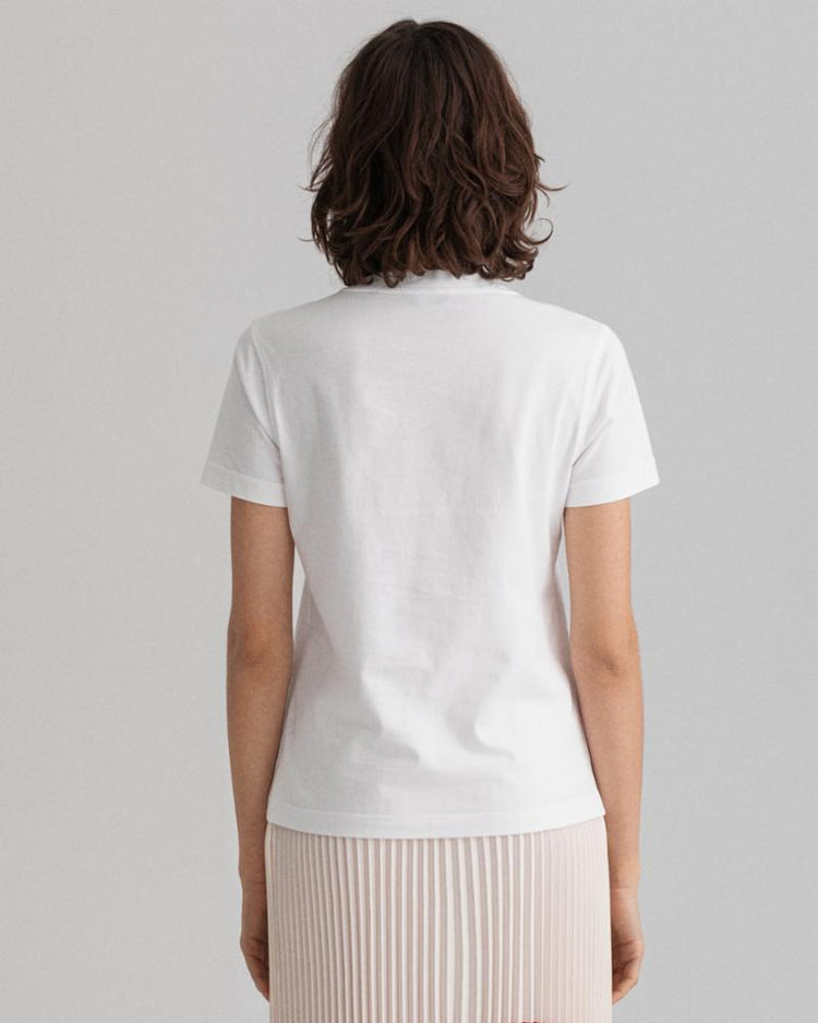 Gant Apparel Womens RETRO SHIELD T-SHIRT 110/WHITE