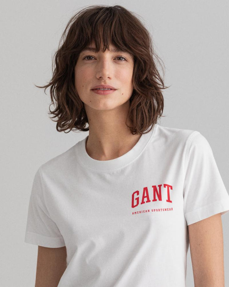 Gant Apparel Womens RETRO SHIELD T-SHIRT 110/WHITE