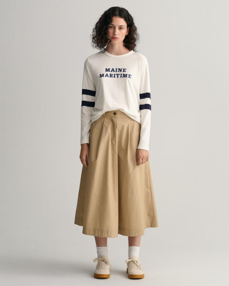 Gant Apparel Womens MARITIME LS T-SHIRT 113/EGGSHELL