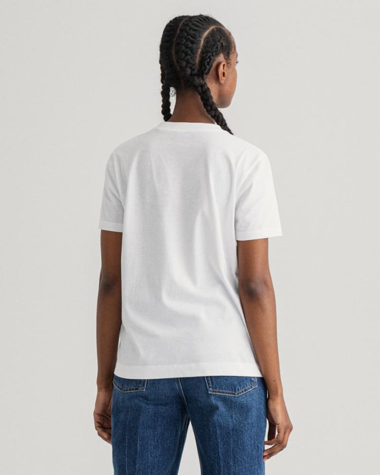 Gant Apparel Womens ARCHIVE SHIELD SS T-SHIRT 110/WHITE