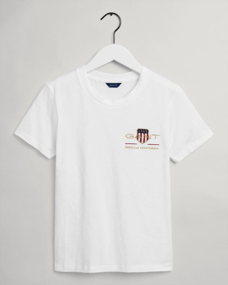 Gant Apparel Womens ARCHIVE SHIELD SS T-SHIRT 110/WHITE