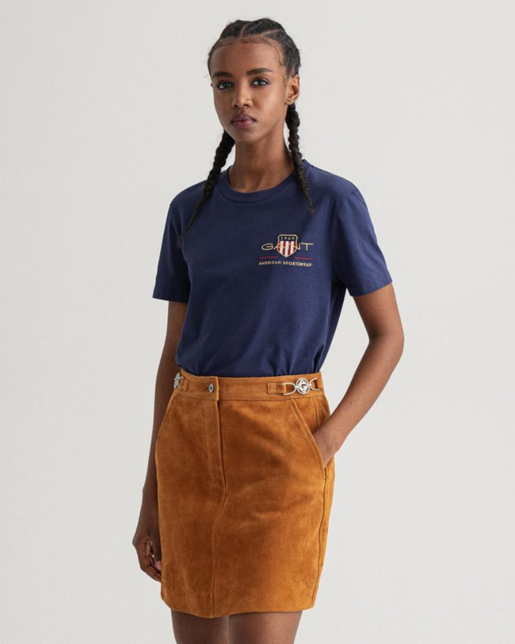 Gant Apparel Womens ARCHIVE SHIELD SS T-SHIRT 433/EVENING BLUE