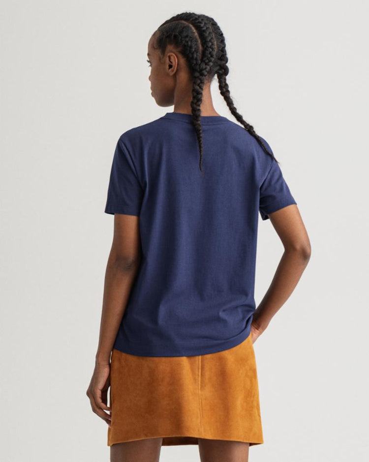 Gant Apparel Womens ARCHIVE SHIELD SS T-SHIRT 433/EVENING BLUE