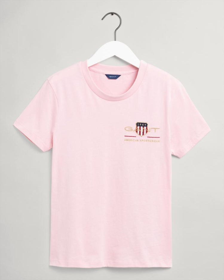 Gant Apparel Womens ARCHIVE SHIELD SS T-SHIRT 614/PREPPY PINK