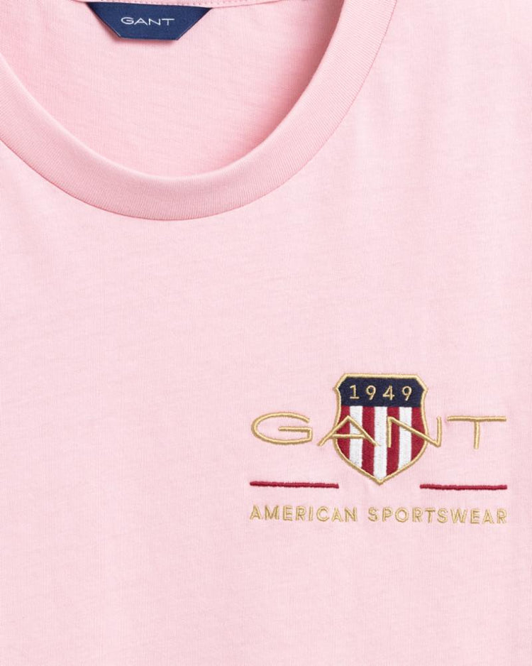 Gant Apparel Womens ARCHIVE SHIELD SS T-SHIRT 614/PREPPY PINK