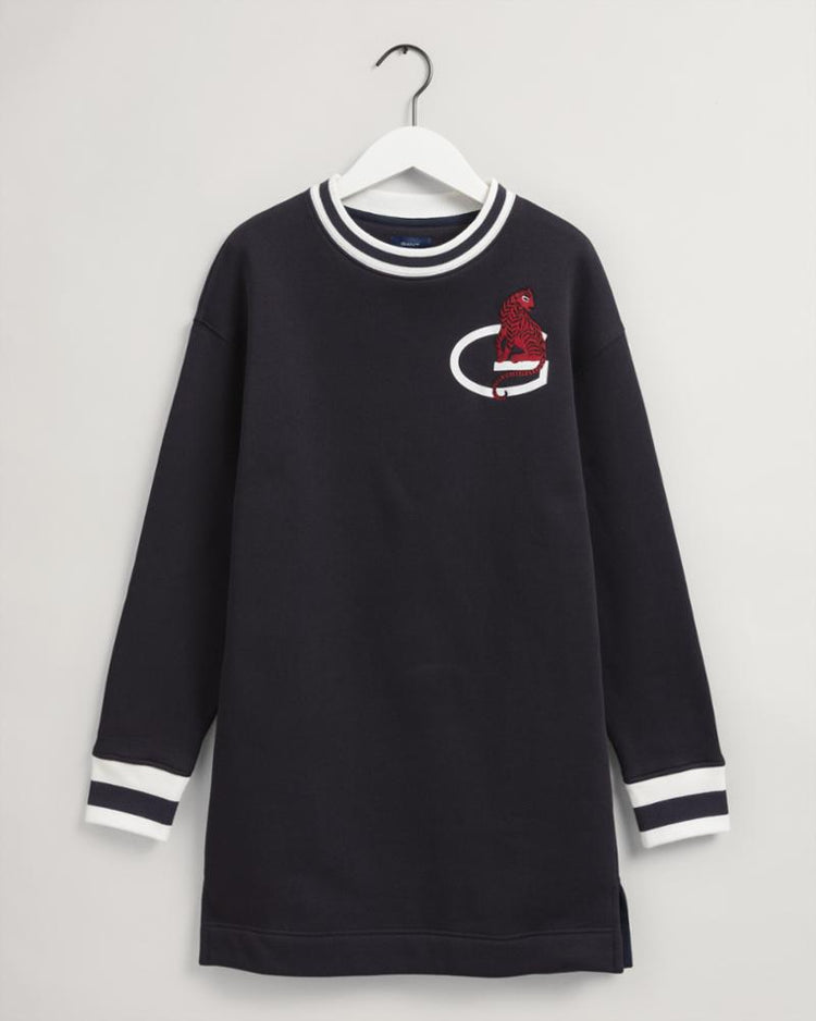 Gant Apparel Womens TIGRESS C-NECK JERSEY DRESS 433/EVENING BLUE