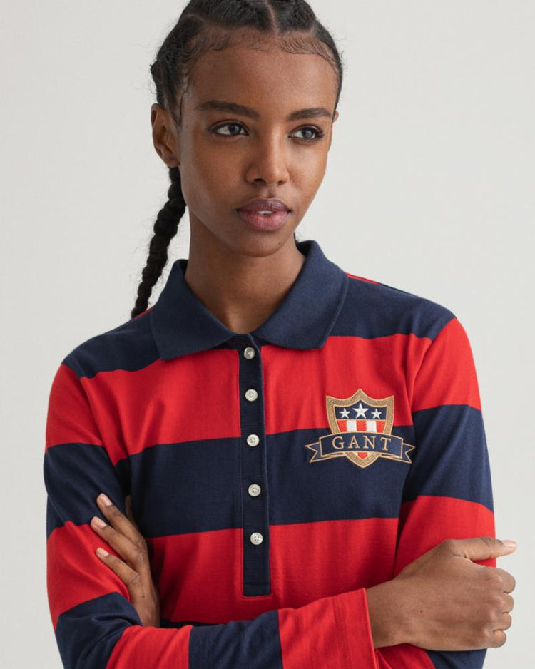 Gant Apparel Womens BANNER SHIELD POLO DRESS 630/EQUESTRIAN RED