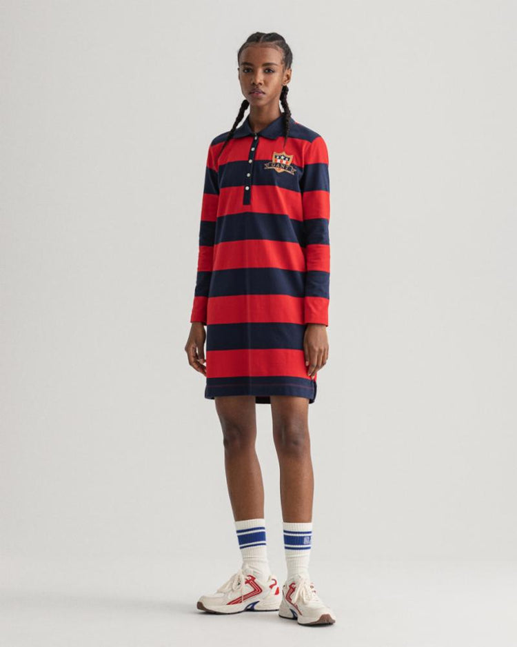 Gant Apparel Womens BANNER SHIELD POLO DRESS 630/EQUESTRIAN RED
