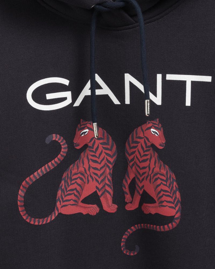 Gant Apparel Womens TIGRESS HOODIE SWEAT 433/EVENING BLUE