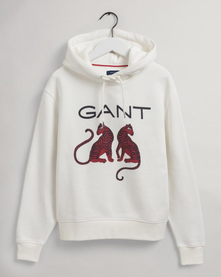 Gant Apparel Womens TIGRESS HOODIE SWEAT 113/EGGSHELL