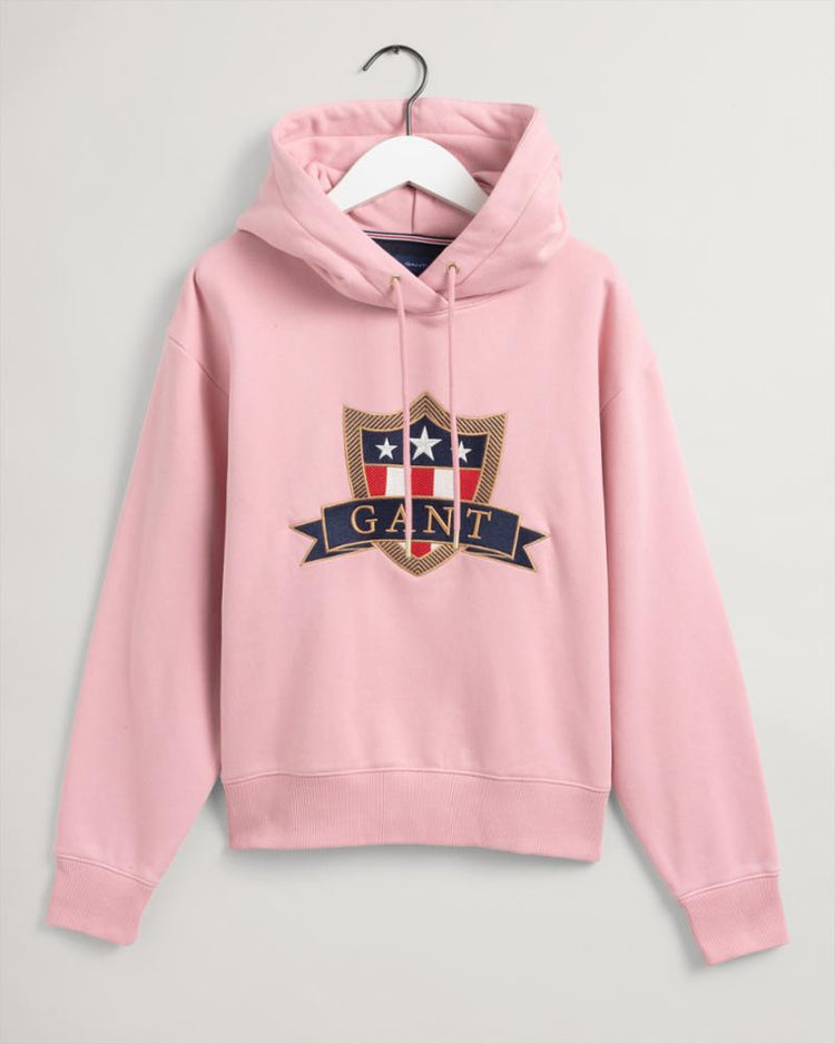 Gant Apparel Womens GANT BANNER SHIELD HOODIE 659/SUMMER ROSE