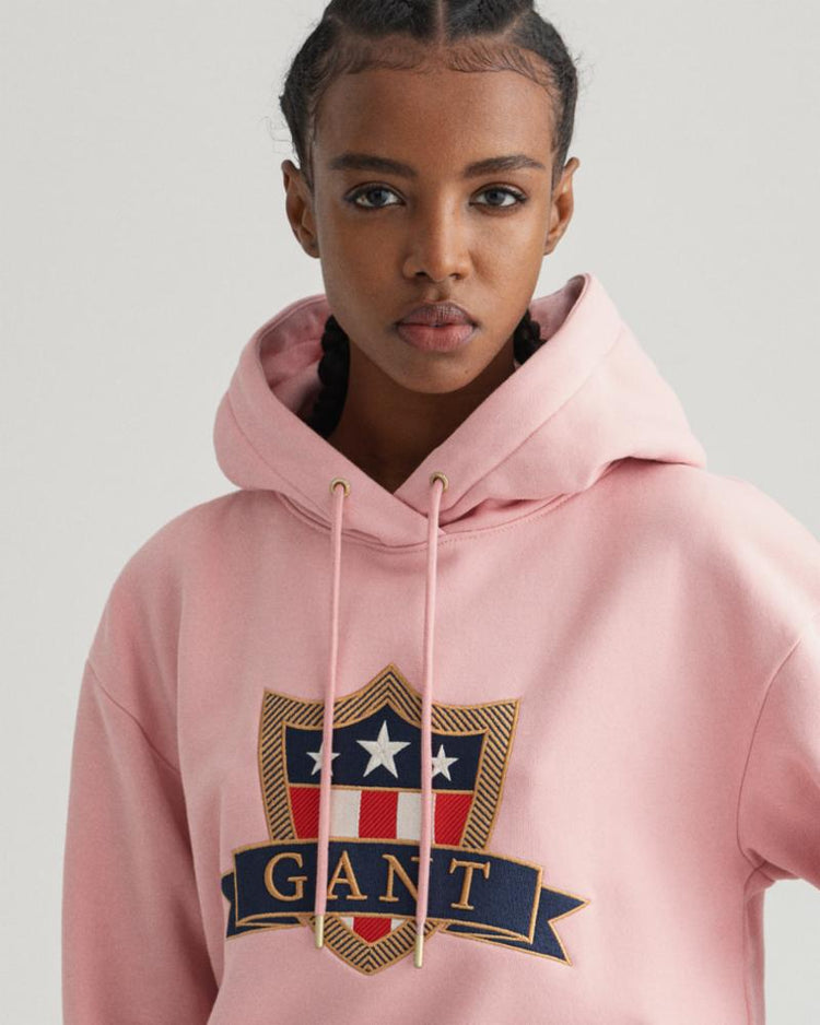 Gant Apparel Womens GANT BANNER SHIELD HOODIE 659/SUMMER ROSE