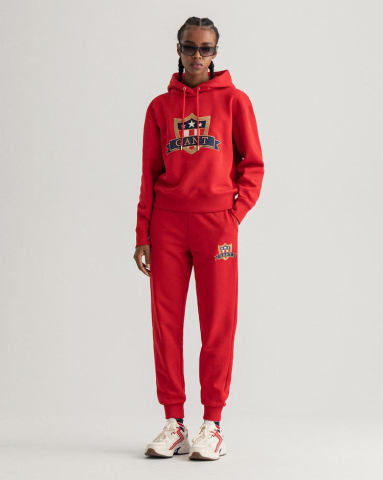 Gant Apparel Womens GANT BANNER SHIELD HOODIE 630/EQUESTRIAN RED