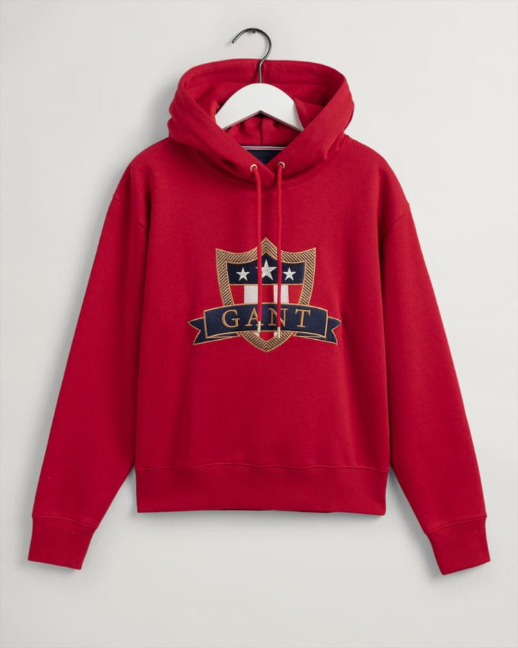 Gant Apparel Womens GANT BANNER SHIELD HOODIE 630/EQUESTRIAN RED
