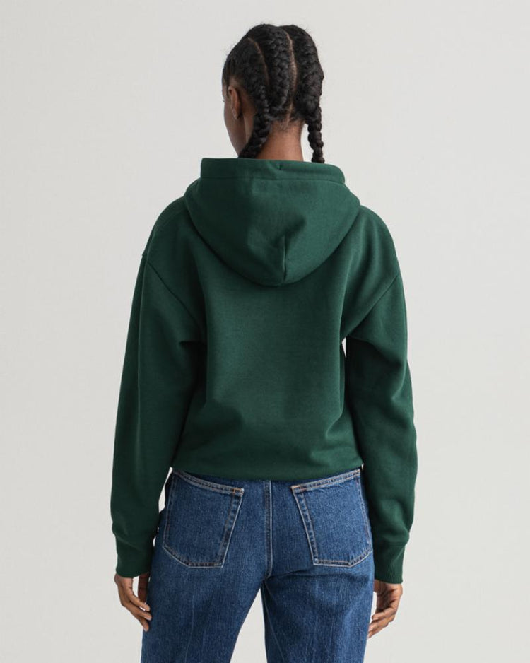 Gant Apparel Womens GANT BANNER SHIELD HOODIE 374/TARTAN GREEN