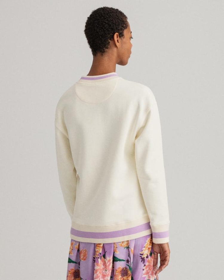 Gant Apparel Womens DAHILA PRINT C-NECK SWEAT 130/CREAM