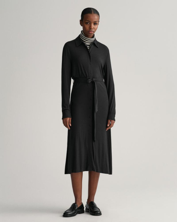 Gant Apparel Womens SLIM JERSEY SHIRT DRESS 005/BLACK