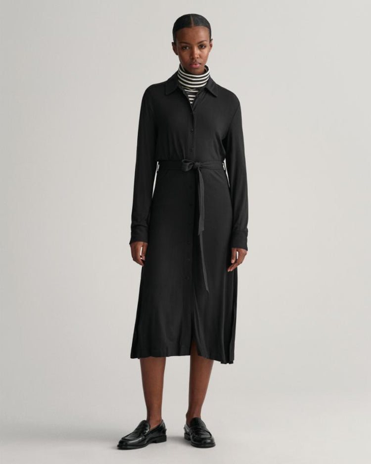 Gant Apparel Womens SLIM JERSEY SHIRT DRESS 005/BLACK