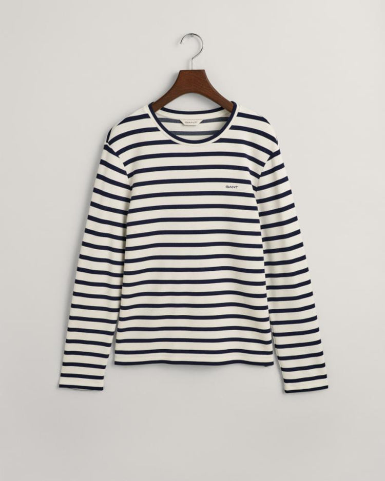 Gant Apparel Womens STRIPED LS T-SHIRT 409/CLASSIC BLUE