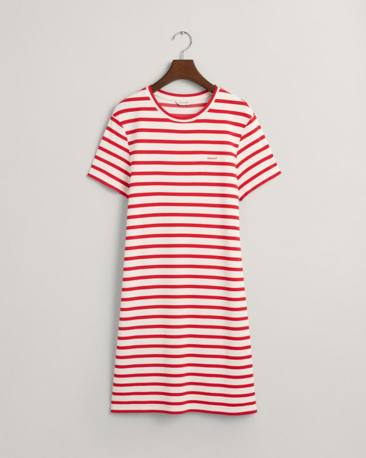 Gant Apparel Womens STRIPED SS T-SHIRT DRESS 620/BRIGHT RED