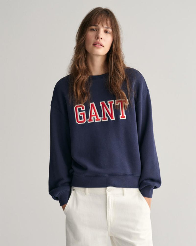 Gant Apparel Womens LOGO C-NECK SWEAT 409/CLASSIC BLUE