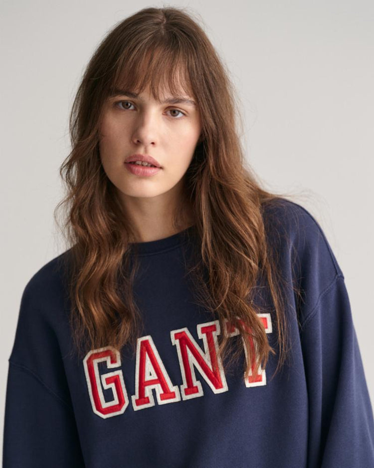 Gant Apparel Womens LOGO C-NECK SWEAT 409/CLASSIC BLUE
