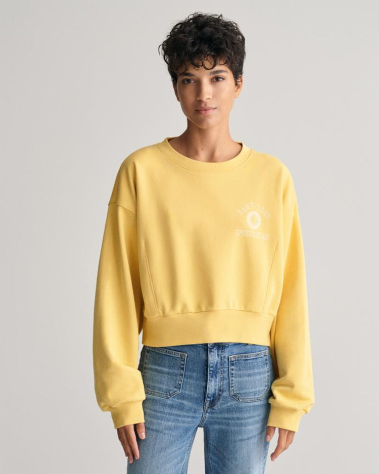 Gant Apparel Womens CREST C-NECK SWEAT 726/DUSTY YELLOW