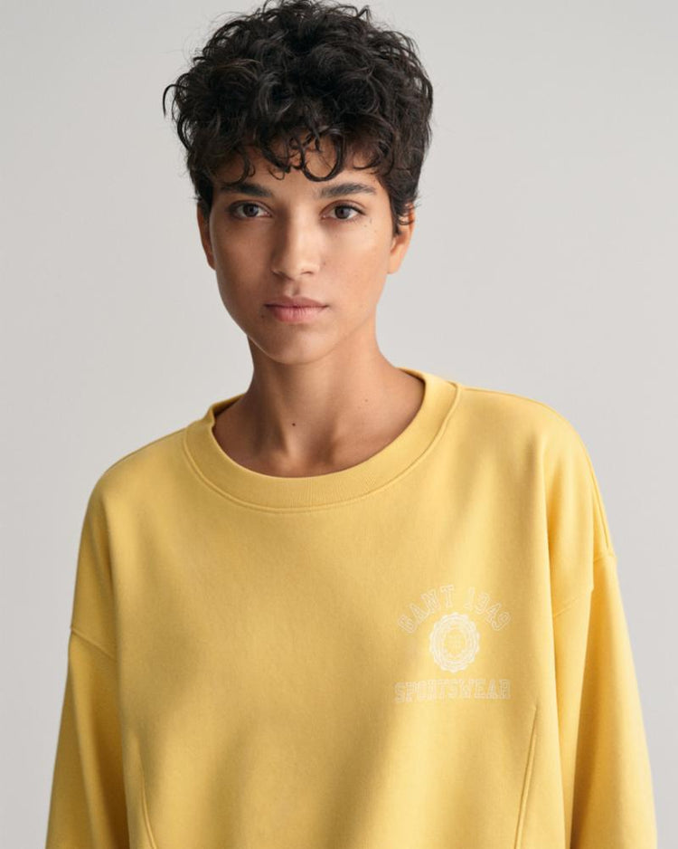 Gant Apparel Womens CREST C-NECK SWEAT 726/DUSTY YELLOW