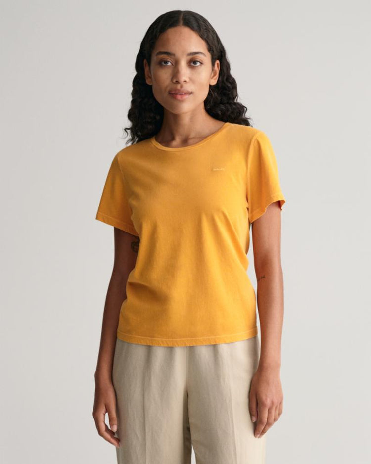 Gant Apparel Womens REG SUNFADED SS C-NECK T-SHIRT 779/MEDAL YELLOW