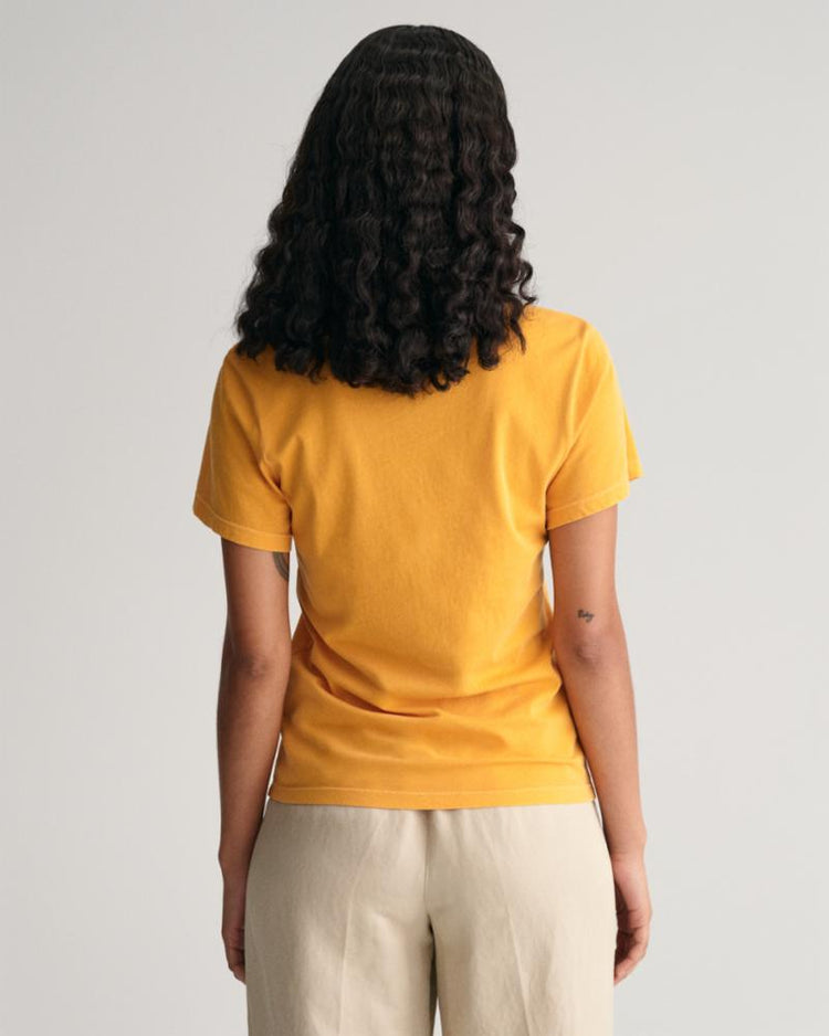 Gant Apparel Womens REG SUNFADED SS C-NECK T-SHIRT 779/MEDAL YELLOW