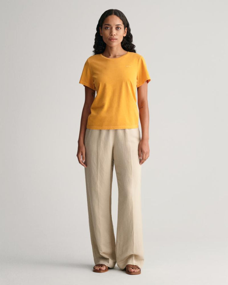 Gant Apparel Womens REG SUNFADED SS C-NECK T-SHIRT 779/MEDAL YELLOW