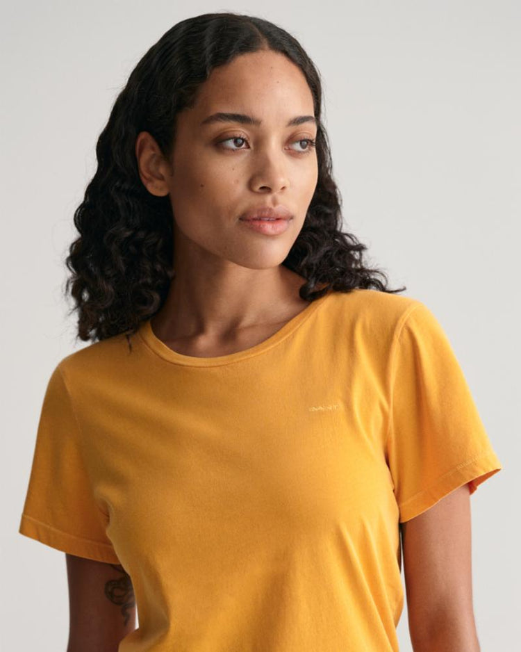 Gant Apparel Womens REG SUNFADED SS C-NECK T-SHIRT 779/MEDAL YELLOW