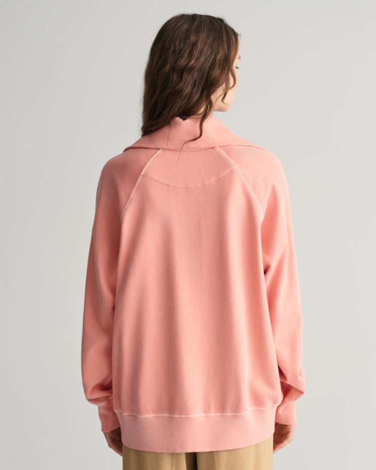 Gant Apparel Womens REL SUNFADED HALF ZIP SWEAT 624/PEACHY PINK