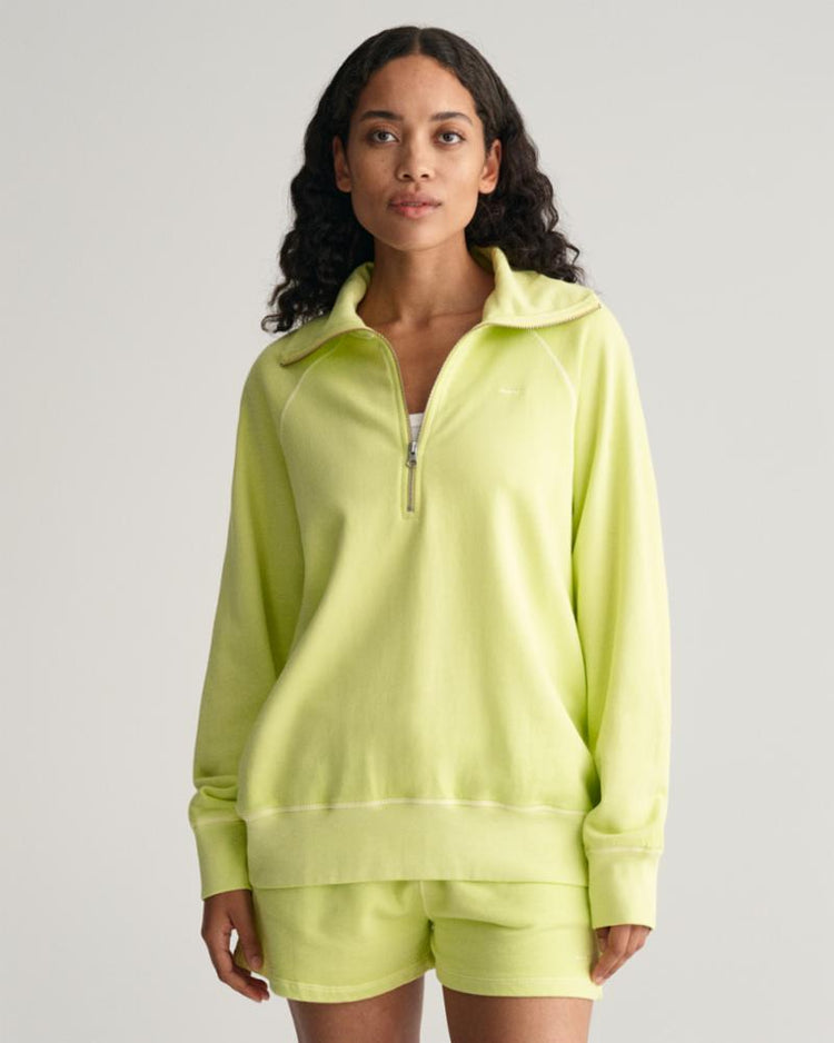 Gant Apparel Womens REL SUNFADED HALF ZIP SWEAT 320/PASTEL LIME