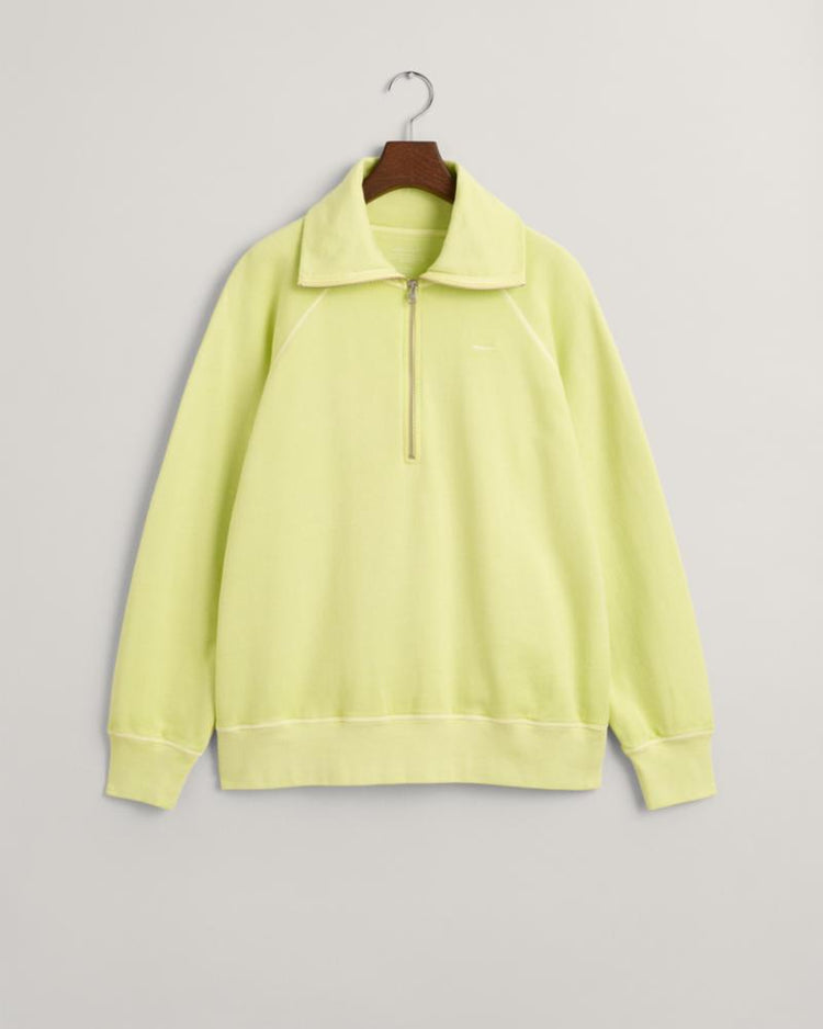 Gant Apparel Womens REL SUNFADED HALF ZIP SWEAT 320/PASTEL LIME