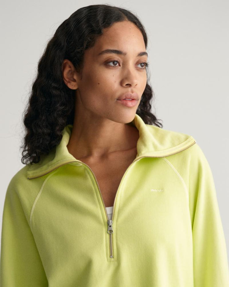 Gant Apparel Womens REL SUNFADED HALF ZIP SWEAT 320/PASTEL LIME