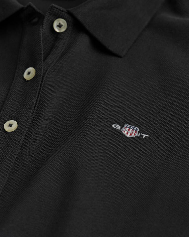 Gant Apparel Womens SLIM SHIELD LS PIQUE DRESS 5/BLACK