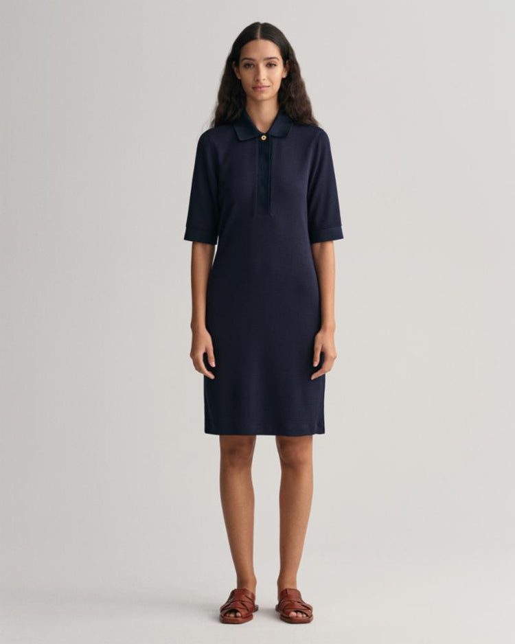 Gant Apparel Womens POLO PIQUE SS DRESS 433/EVENING BLUE