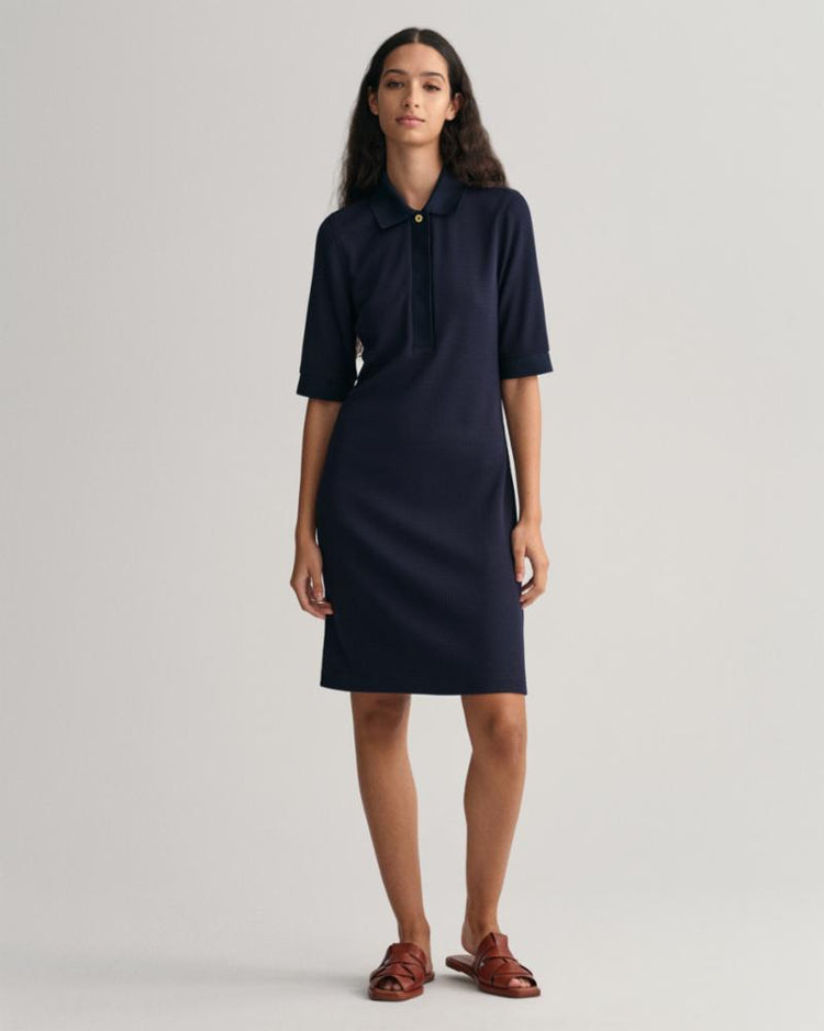 Gant Apparel Womens POLO PIQUE SS DRESS 433/EVENING BLUE