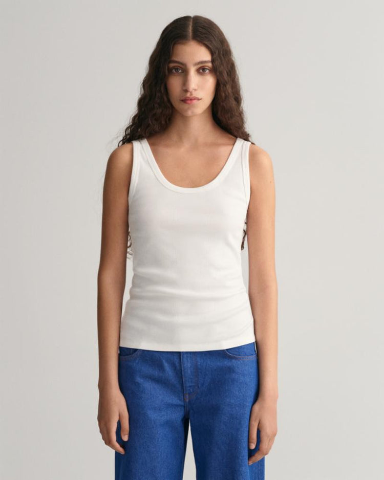 Gant Apparel Womens RIB TANK TOP 110/WHITE