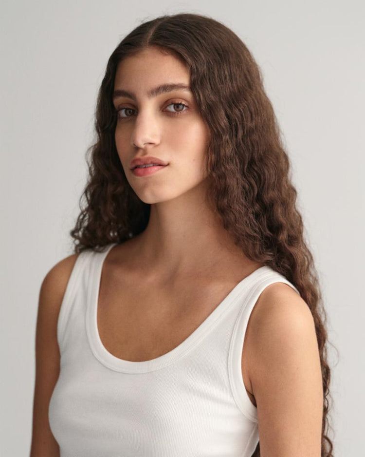 Gant Apparel Womens RIB TANK TOP 110/WHITE