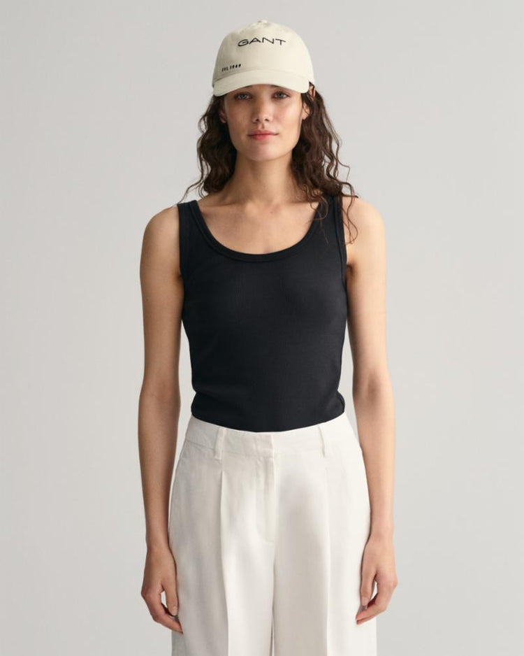 Gant Apparel Womens RIB TANK TOP 5/BLACK