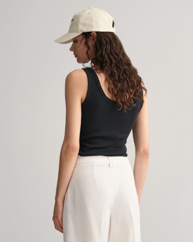 Gant Apparel Womens RIB TANK TOP 5/BLACK
