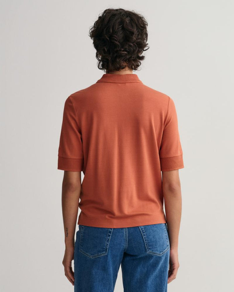 Gant Apparel Womens DETAIL COLLAR SS POLO PIQUE 861/LIGHT COPPER