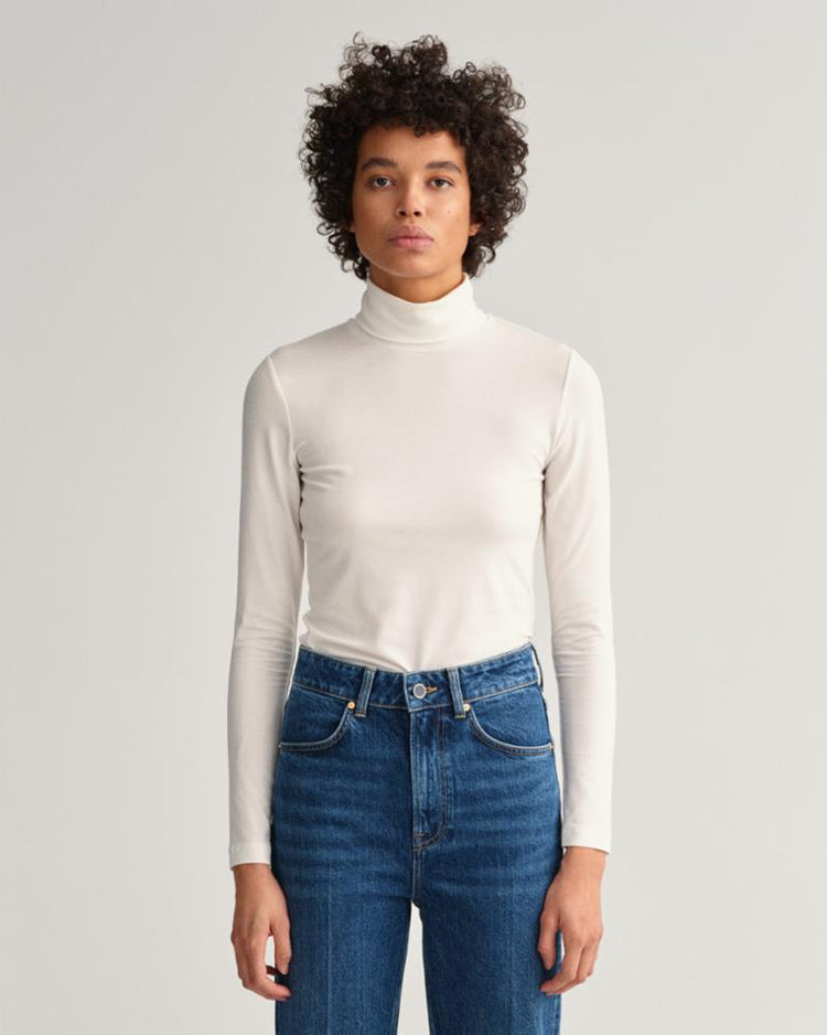 Gant Apparel Womens JERSEY LS TURTLENECK 115/OFFWHITE