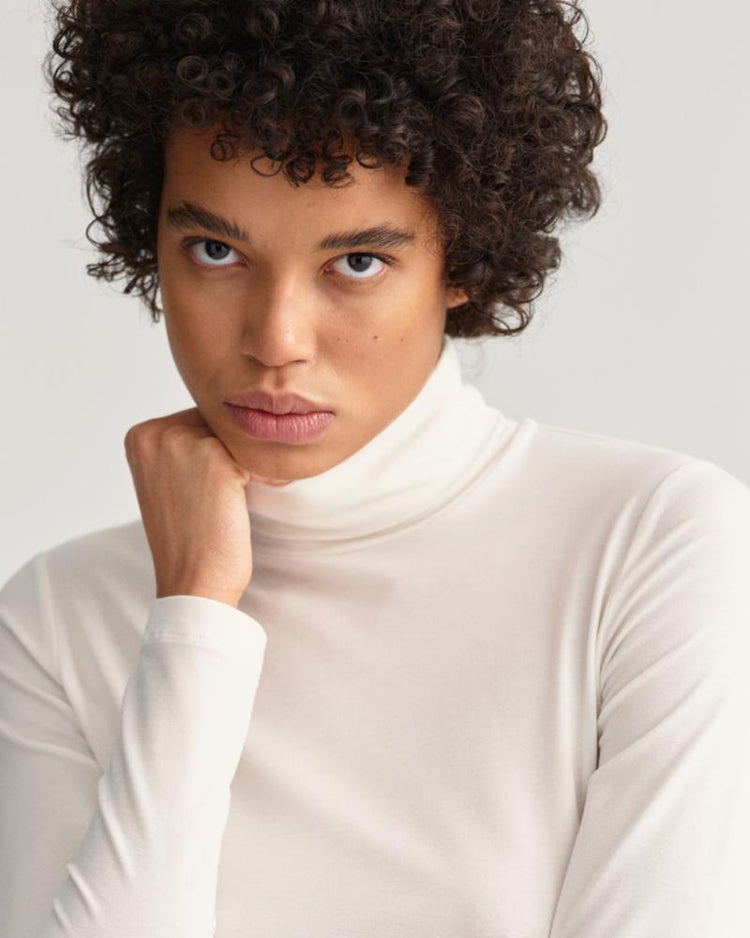 Gant Apparel Womens JERSEY LS TURTLENECK 115/OFFWHITE